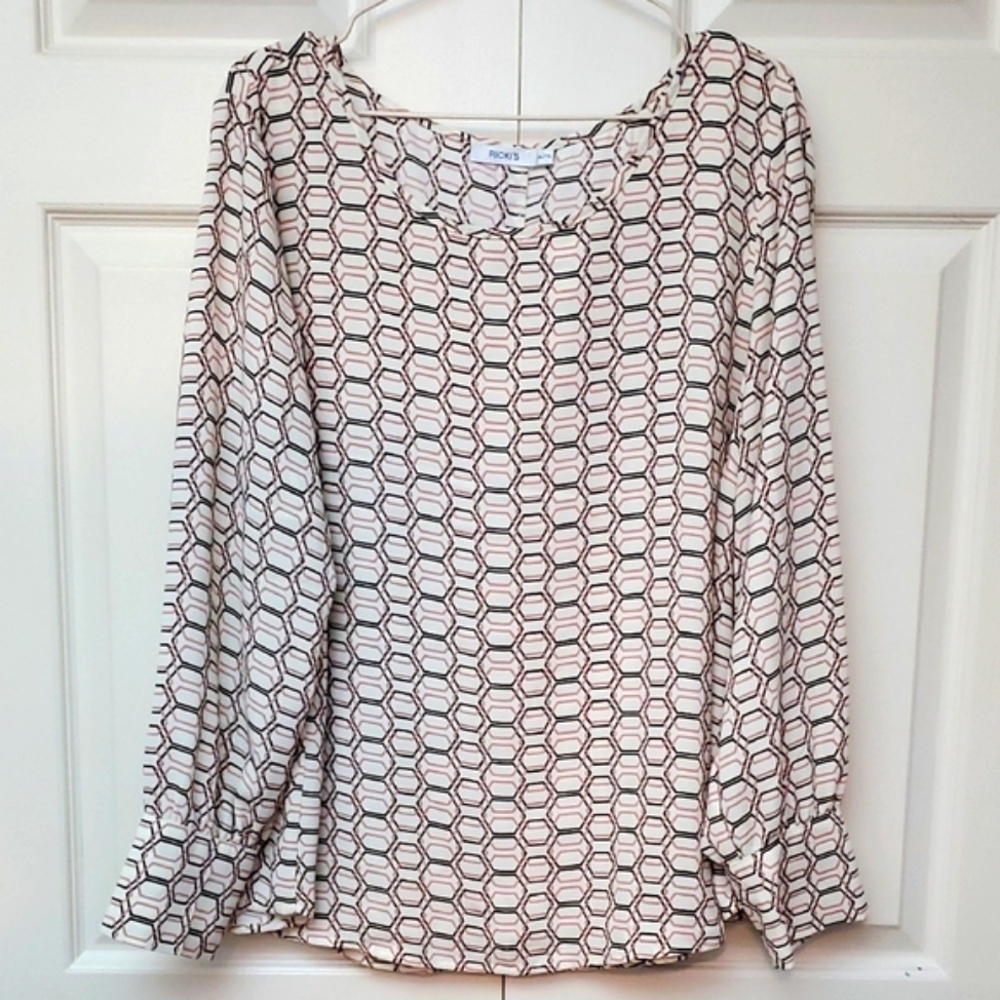 NWT Hexagon Print Blouse - Size XL